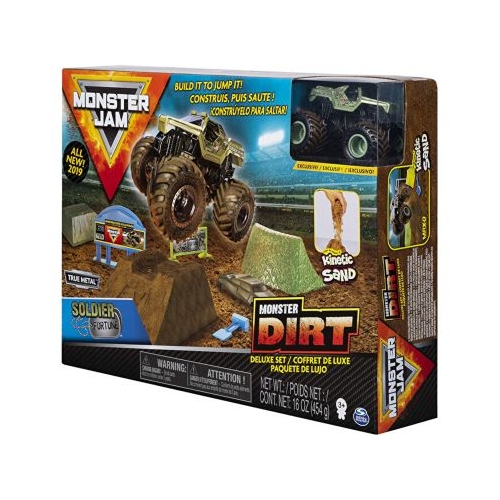 Monster Jam, set camioneta Soldier Fortune cu nisip kinetic, Spin Master