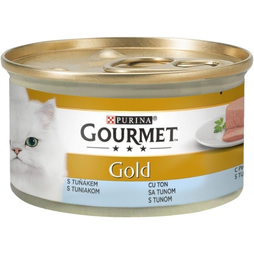 Hrana umeda pentru pisici, Mousse cu Ton, conserva 85 g, Purina Gourmet Gold