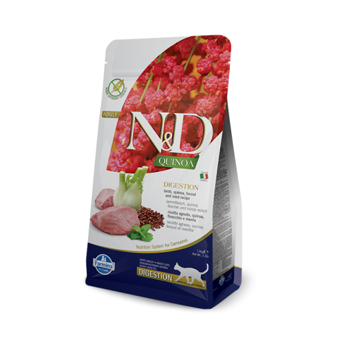 Hrana uscata Pisici Adult, Digestiva, cu Miel, 1.5 kg, N&D Quinoa Cat