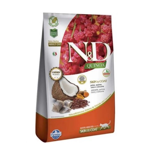 Hrana uscata Pisici Adult, Skin-Coat, cu Hering, 5 kg, N&D Quinoa Cat