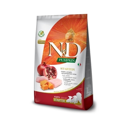 Hrana uscata pentru catei, cu Pui si Rodie, 2.5 kg, N&D Pumpkin Starter Puppy