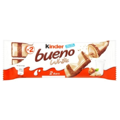 Napolitana glazurata cu ciocolata alba, 43 g, Kinder - Bueno