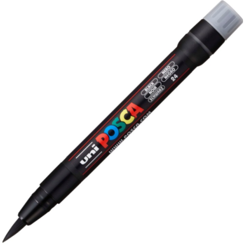 Marker pensula UNI Brush PCF-350 K negru Posca