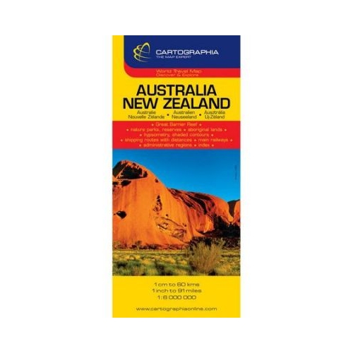 Harta rutiera Australia, Noua Zelanda 1: 6. 000. 000