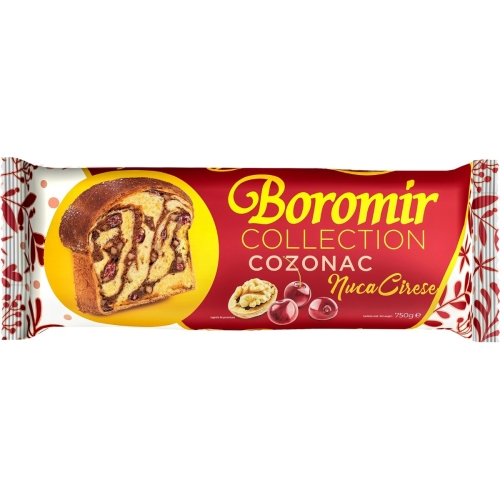 Cozonac collection cu nuca si cirese, 750 g, Boromir