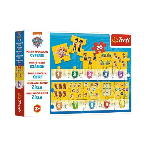 Puzzle educational numere Patrula Catelusilor, 20 de piese
