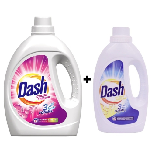 DASH DETERGENT LICHID 2.2L COLOR FRISCHE+DASH DETERGENT LICHID 1.1L PACHET PROMO