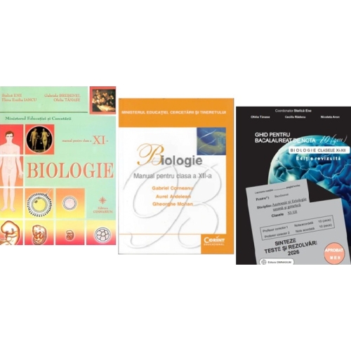 Pachet 3 carti Biologie Bacalaureat 2026 clasele 11-12 - Stelica Ene, Gabriel Corneanu