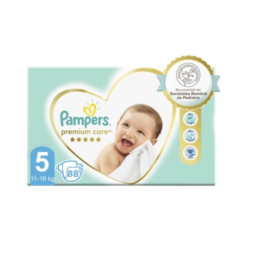 Pachet Pampers Premium Care Scutece Nr 5 (11-16 kg), 44 buc x 2