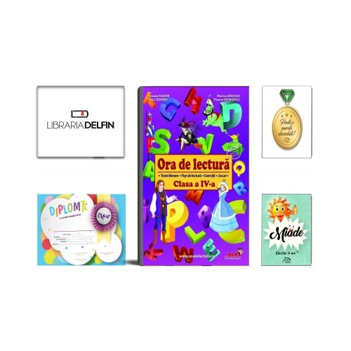 Pachet DZC: Ora de lectura pentru clasa a IV-a. Texte literare, fise de lectura, exercitii, jocuri. Editura Joy, Miade (Contribuie la cresterea fluentei in citire) Diploma si Medalie.