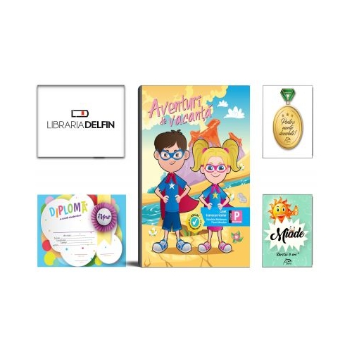 Pachet DZC: Aventuri de vacanta, Caiet transcurricular pentru clasa pregatitoare (Contine diploma si supliment pentru limba engleza - Contribuie la cresterea fluentei in citire. Diploma si Medalie.
