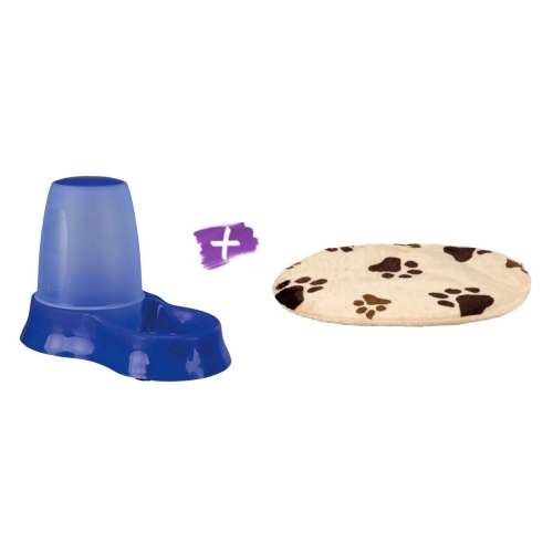 Pachet Pernita Joey 64x41 cm Bej + Hranitor Automat 0.6 l,Trixie 