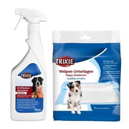 Pachet Covoras Absorbant 30x50 cm 7 buc/set + Spray Intensiv pentru Eliminarea Petelor de Urina, 750 ml, Trixie 