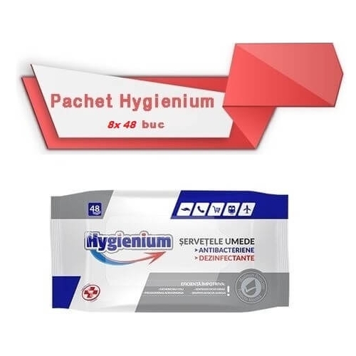 Pachet Hygienium Servetele dezinfectante maini antibacteriene umede 8 x 48 bucpe grupdzc.ro✅. Descopera gama copleta de produse la oferte speciale✅!