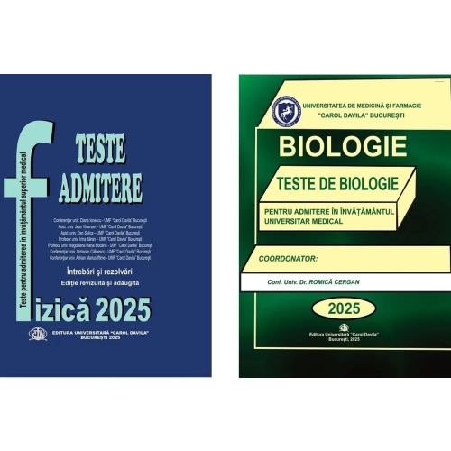 Pachet de teste Biologie si Fizica pentru admiterea in invatamantul superior medical 2025