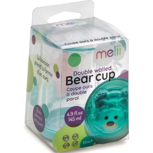 Pahar copii design interior urs 145 ml albastru Melii