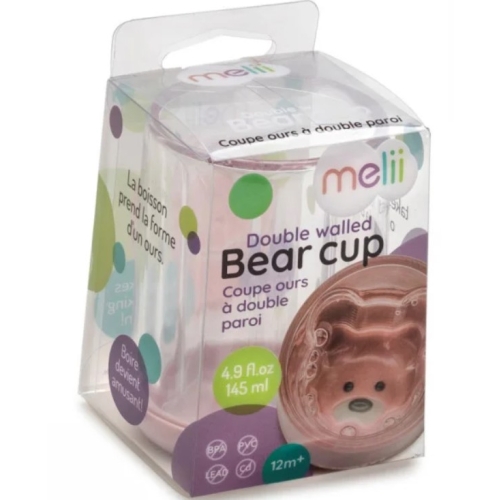 Pahar copii design interior urs 145 ml roz Melii