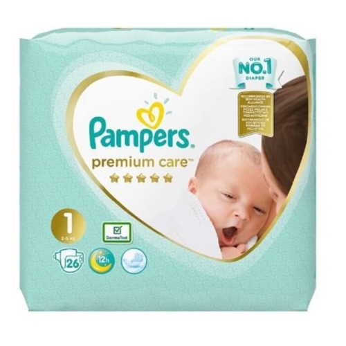Pampers Premium Care Scutece Nr 1 (2-5 kg), 26 buc