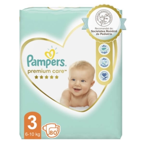 Pampers Premium Care Scutece Marimea 3 (6-10 kg), 80 buc
