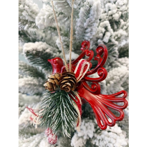 Pasare din plastic cu decor Xmas