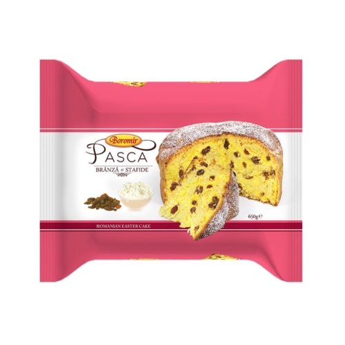 Pasca cu branza si stafide, 650 g, Boromir