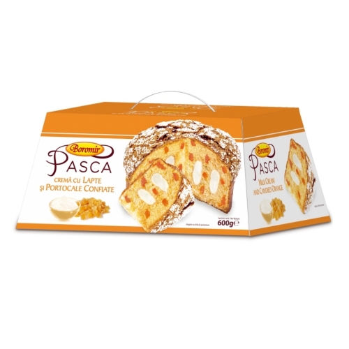 Pasca cu crema de lapte si portocale confiate, 600 g, Boromir