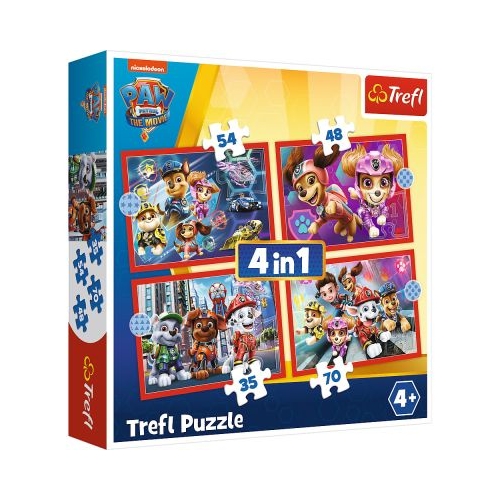 Puzzle 4in1 Patrula Catelusilor in oras