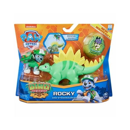 Patrula Catelusilor, Set figurine catelus Rocky si dinozaur Stegosaurus