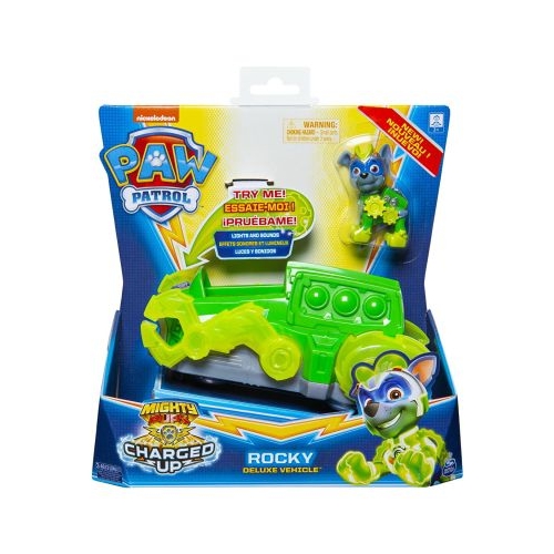Patrula Catelusilor, vehicul cu figurina Rocky, cu sunete si lumini