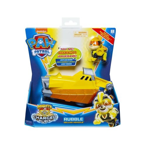 Patrula Catelusilor, vehicul cu figurina Rubble, cu sunete si lumini