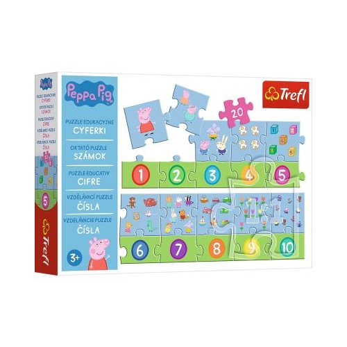 Puzzle educational numere Peppa Pig, 20 de piese