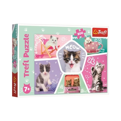 Puzzle pisicute in actiune 200 de piese, Trefl