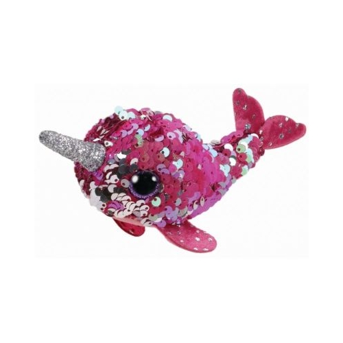 Plus Nellie Narval Roz cu Paiete 10 cm, TY