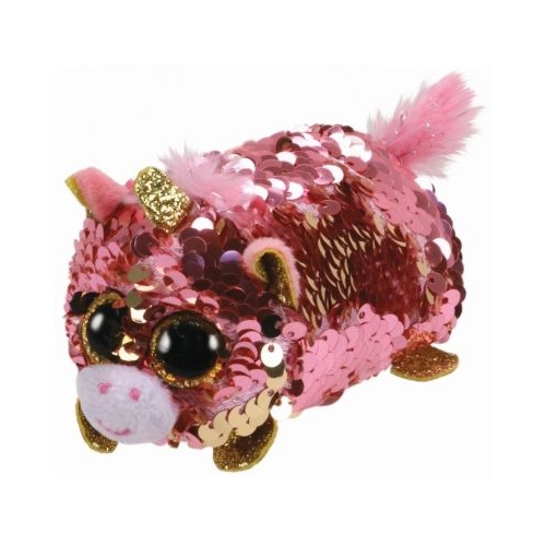 Plus 10 cm Teeny Tys Unicorn floral Sunset cu paiete, TY