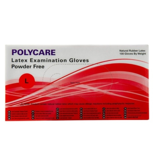 Manusi unica folosinta latex nepudrate albe marimea L, 100 buc POLYCARE