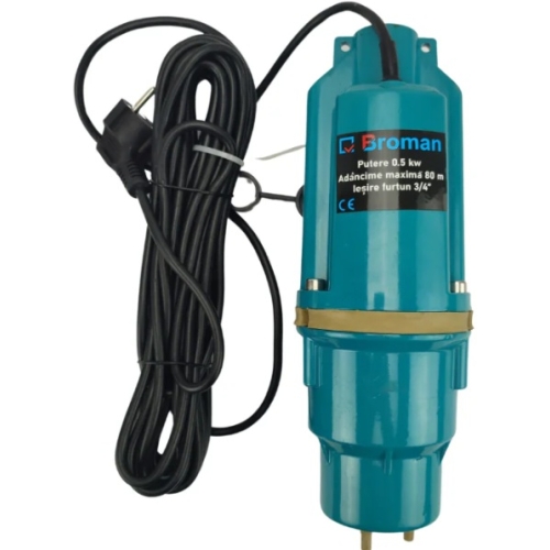 Pompa submersibila pe vibratii Broman, cu tripla absorbtie, 500W, 80m inaltime
