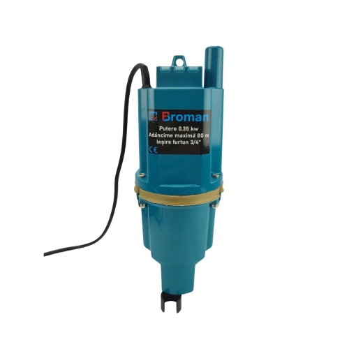 Pompa submersibila pe vibratii dubla absorbtie Broman 350W, inaltime maxima 80m VMP60-3