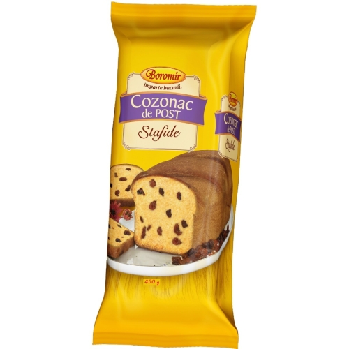 Cozonac de post cu stafide, 450 g, Boromir