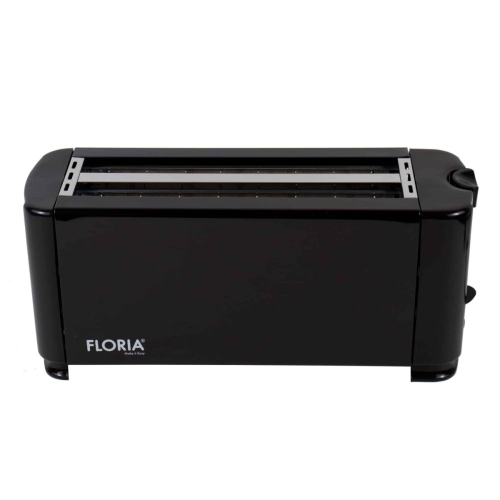 Prajitor de paine, long slot, 4 felii, 1300 W, Negru, Floria