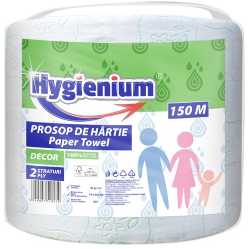 Prosop de hartie, 2 straturi, 150 m, Hygienium
