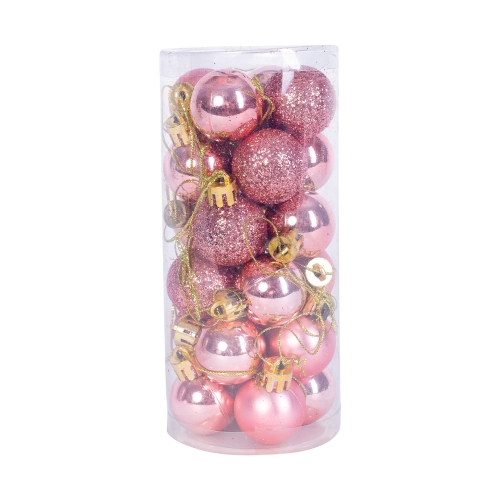 Prosper Set 24 Globulete roz XMAS, diametru 3 cm, diferite modele