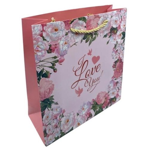 Punga cadou cu flori 23x21x8.5 cm