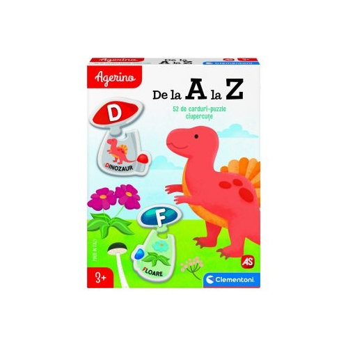 Puzzle Agerino de la A la Z in limba romana, 52 de carduri, As games Puzzle educativ AS games