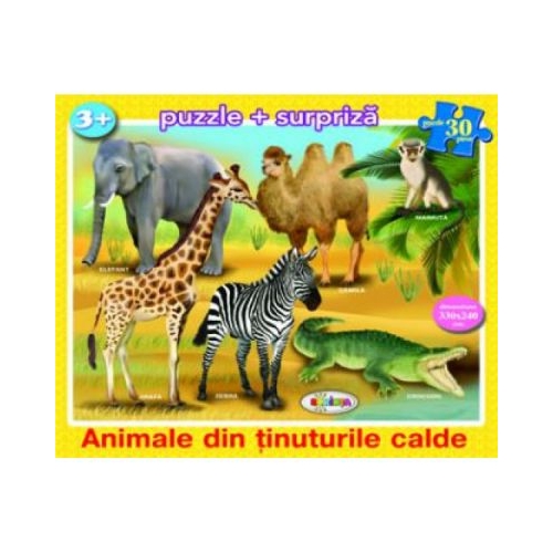 Puzzle Animale din tinuturile calde, editura Dorinta. Puzzle pentru copii.