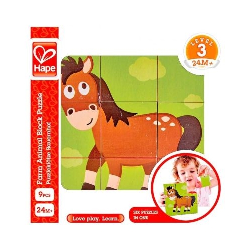 Puzzle Ferma animalelor, 9 piese, HAPE