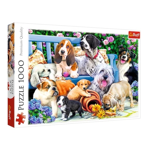 Puzzle Caini in gradina, 1000 piese, Trefl