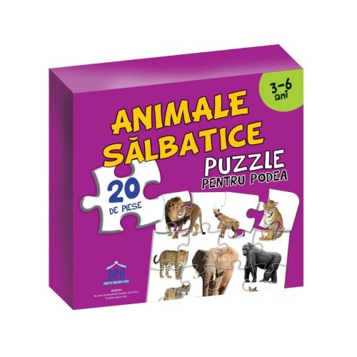 Puzzle pentru podea. Animale salbatice, 3-6 Ani, editura Didactica Publishing House