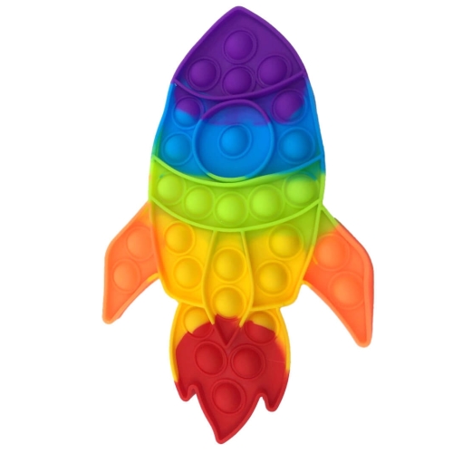 Jucarie antistres din silicon Pop it now and flip racheta curcubeu, FLIPPY