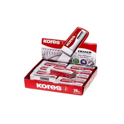 Radiera Kores mare, KE-20, neagra, 60x21x10mm (KS040202)