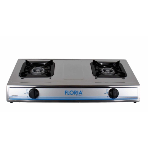 Aragaz din inox cu 2 ochiuri, alimentare la butelie, Floria